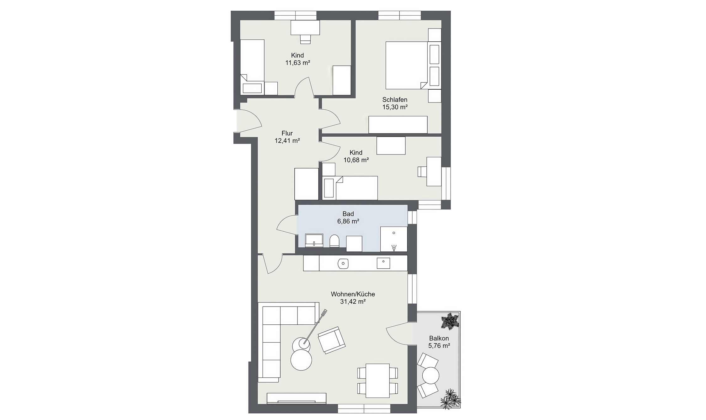 Grundriss Erdgeschoss Wohnung 0101