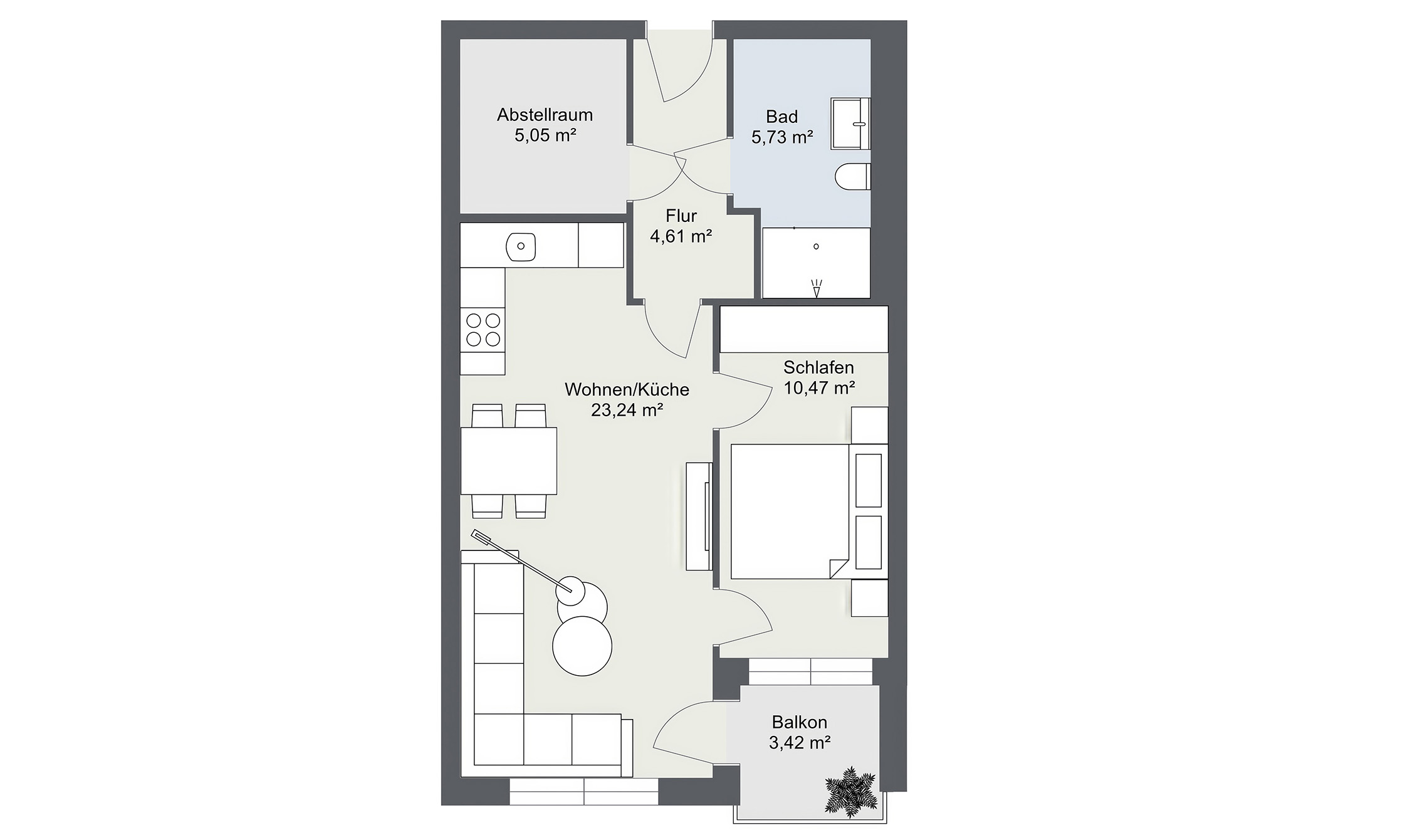 Grundriss Obergeschoss Wohnung 0202 - 0502