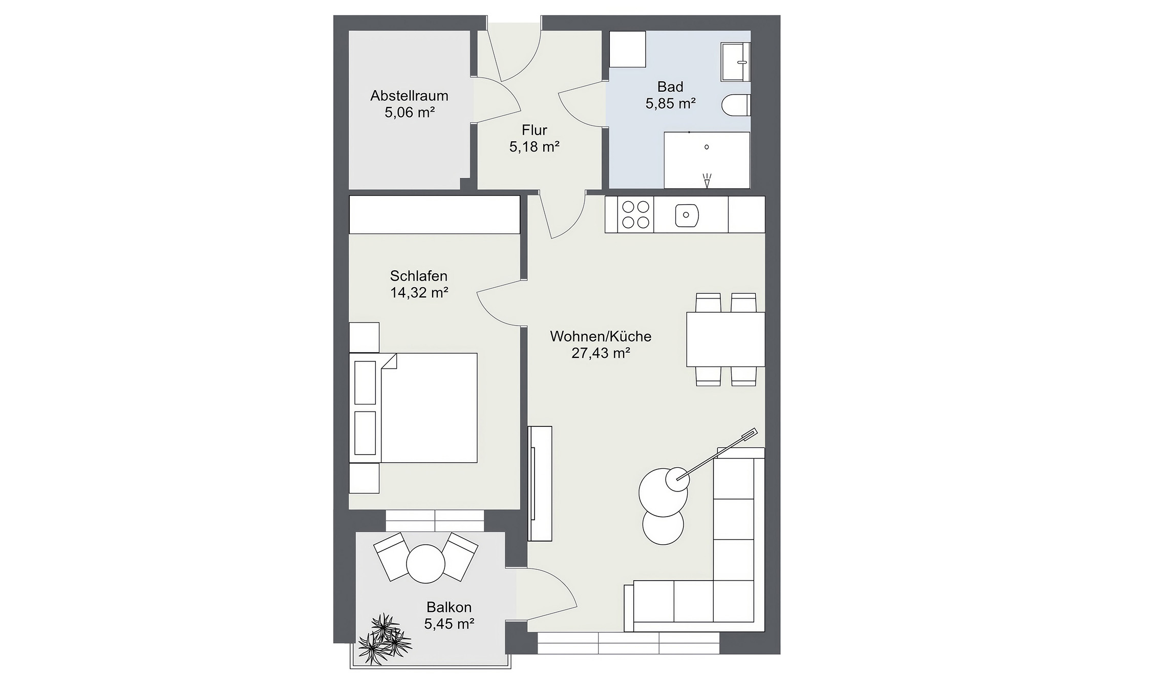 Grundriss Obergeschoss Wohnung 0203 - 0503